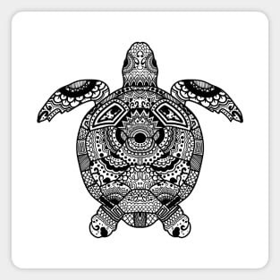 Beautiful Mandala Turtle in Black and White Magnet